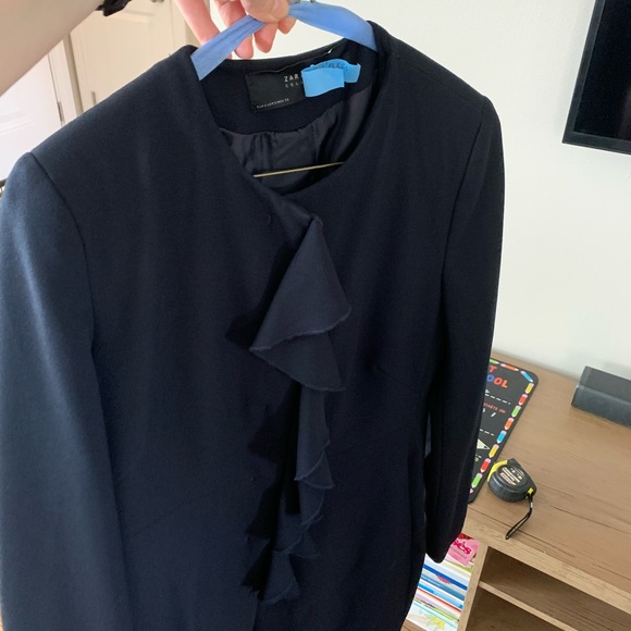 ZARA COAT CLASSY AND GORGEOUS Navy - Picture 3 of 7